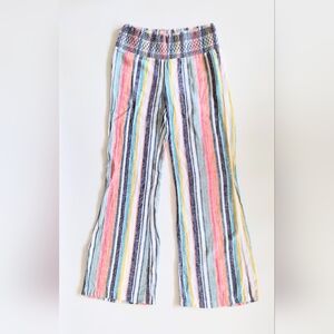 Indigo Rein Women's Size Small Linen Blend Wide Leg Striped Pants
